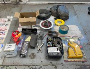 lot 22 image: Assorted Hardware and Tools Lot with Circuit Breaker Finder