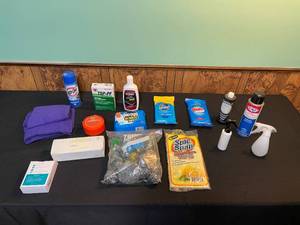 lot 90 image: Assorted Cleaning Supplies Lot - Spic and Span, Pledge, Windex, and More