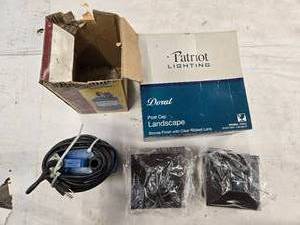 lot 147 image: Patriot Lighting Doral Post Cap Landscape Lights & Northern Industrial Submersible Pump