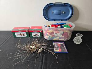 lot 226 image: Mixed Lot Holiday Decorations, Building Blocks, Deadpool Movie, and More