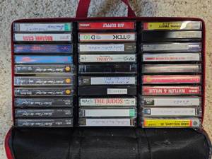 lot 248 image: Collection of Vintage Country Music Cassette Tapes with Case