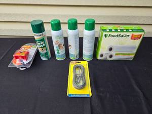 lot 346 image: Miscellaneous Household and Utility Lot Cleaners, FoodSaver, Laser Level, and Garage Door Cable