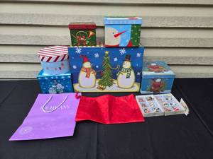 lot 352 image: Lot of Festive Decorative Boxes and Holiday Ornaments