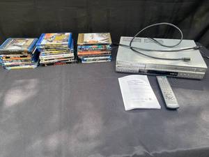 lot 368 image: Sony DVD PlayerVideo Cassette Recorder with Remote and Movie Collection