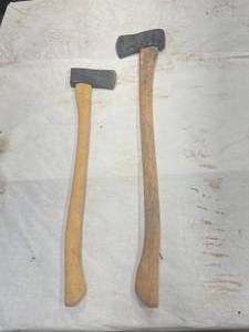 lot 173 image: Lot of 2 Vintage Wood Handle Axes