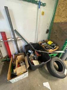 lot 180 image: Assorted Tools, Hardware, and Tire Lot