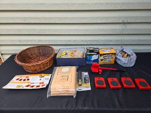 lot 449 image: Assorted Household Items Including Moving Tool Set, Clothespins, and More