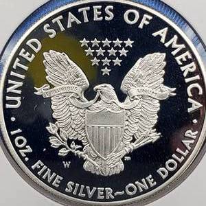 lot 58 image: 2008-W American Silver Eagle, DCAM Proof