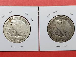 lot 87 image: 1927-S & 1928-S Walking Liberty Half Dollars