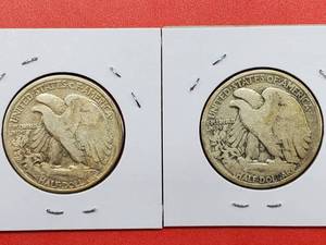 lot 88 image: 1934 & 1934-D Walking Liberty Half Dollars