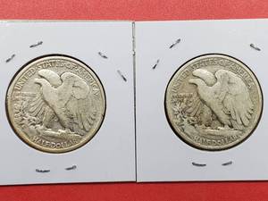 lot 90 image: 1936 & 1936-S Walking Liberty Half Dollars