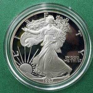 lot 108 image: 1987-S American Silver Eagle PROOF in OGP