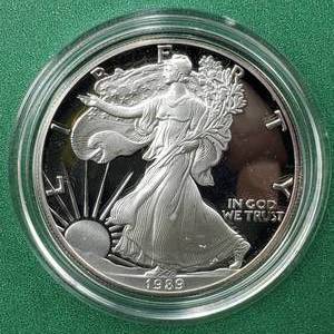 lot 110 image: 1989-S American Silver Eagle PROOF in OGP