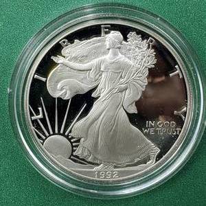 lot 113 image: 1992-S American Silver Eagle PROOF in OGP