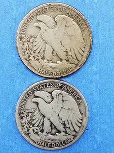 lot 153 image: 2 Walking Liberty Half Dollars