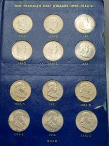 lot 158 image: Complete Set 1948-1963 Franklin Halves - 90% Silver--Most Uncirculated, Higher Grade