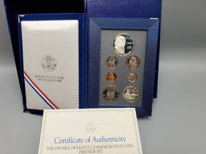 lot 169 image: 1993-S Prestige Set in Original Box--90% Silver Dollar, Half, Quarter & Dime