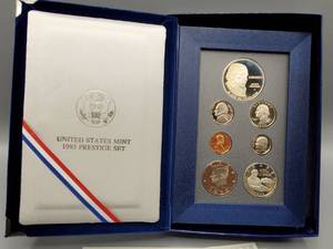 lot 170 image: 1993-S Prestige Set in Original Box--90% Silver Dollar, Half, Quarter & Dime