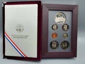 lot 173 image: 1996-S Prestige Set in Original Box--90% Silver Dollar, Half, Quarter & Dime