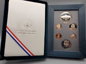 lot 174 image: 1997-S Prestige Set in Original Box--90% Silver Dollar, Half, Quarter & Dime