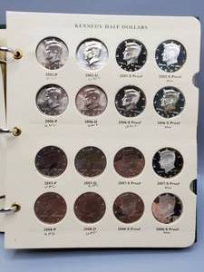 lot 183 image: 2005-2020 Kennedy Halves--Includes 29 Proofs, 14 of which are 90% Silver in 3-Ring Album--Highest Grades