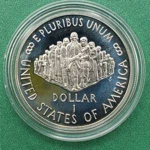 lot 195 image: 1787-1987 U S Constitional Dollar--90% Silver--in Airtite
