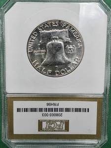 lot 197 image: 1956 MS64 Franklin Half Dollar, PCI Certified