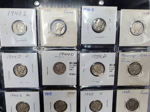 lot 222 image: 18 Mercury Dimes