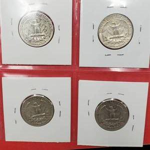 lot 227 image: 4 Washington Quarters--90% Silver