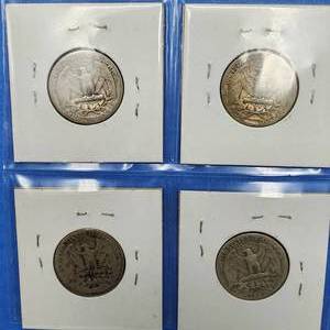 lot 231 image: 4 Washington Quarters--90% Silver