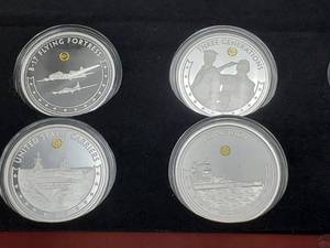 lot 237 image: Pearl Harbor 80th Anniversary Tribute Proof Coin Collection #2--in Orig Wood Display Box