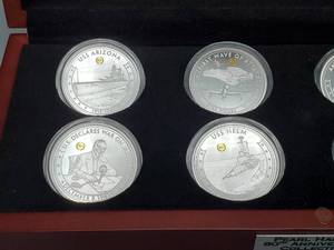 lot 238 image: Pearl Harbor 80th Anniversary Tribute Proof Coin Collection #3--in Orig Wood Display Box