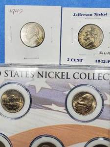 lot 247 image: Lot includes 16 War Nickels that are 35% Silver, 4 Buffalo Nickels, etc.