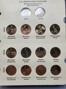 lot 266 image: US Innovation Dollars in 3-Ring Album--53 $1 Coins