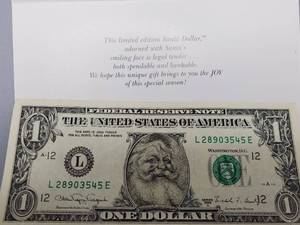lot 284 image: 1 Saddle Blanket $1 Silver Certificate & 2 Limited Edition Santa Dollars in Orig. Cards