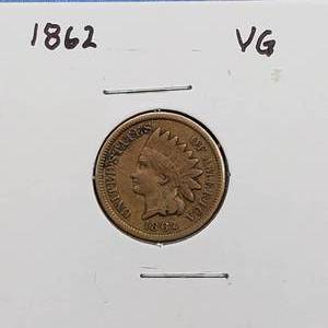 lot 303 image: 9 Early Indian Head Cents per photos--semi-keys