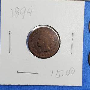 lot 304 image: 11 Early Indian Head Cents per photos--semi-keys