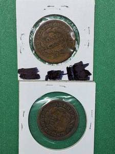 lot 306 image: 1848 & 1849 Large Cents