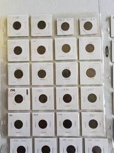 lot 307 image: 79 Indian Head Cents in 2x2s