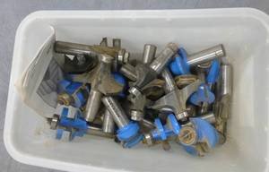 lot 36 image: Bin of Rockler router bits