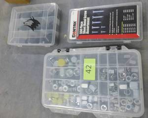 lot 42 image: Boxes of screws, orings, connectors