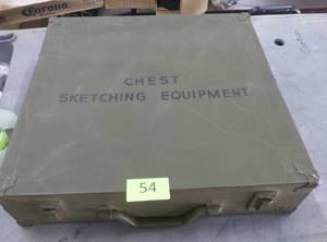 lot 54 image: Vintage metal military sketching box