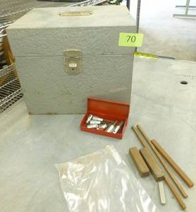 lot 70 image: Hex sockets, key ways and metal storage box