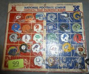 lot 99 image: NFL magnetic board to keep track of current standings