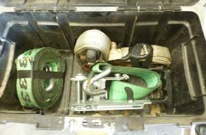 lot 137 image: tool box of tow straps