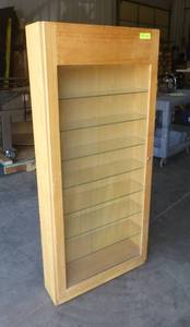 lot 195 image: Glass shelf display cabinet 54 x 24 x 7-34