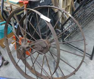 lot 216 image: Two Steel Wheels 39 inch diameter