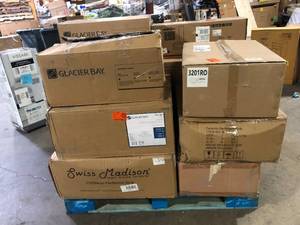 lot 4 image: Pallet of Assorted Bathroom Sinks Various Models and Conditions Customer Returns See Pictures