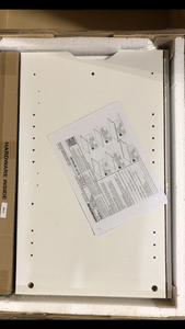 lot 5 image: WINSOME WOOD Nova White Storage Cabinet Open Shelf  Customer Returns See Pictures
