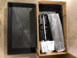 lot 10 image: Karl home 2 Tier Large 550 lbs. Capacity Shelf Plastic Utility Cart with Wheels Black   Customer Returns See Pictures